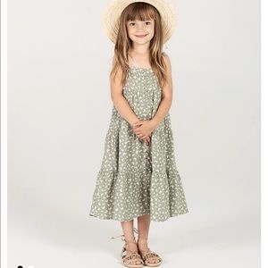 Rylee + Cru Green Butterfly Tiered Maxi Dress 2-3T